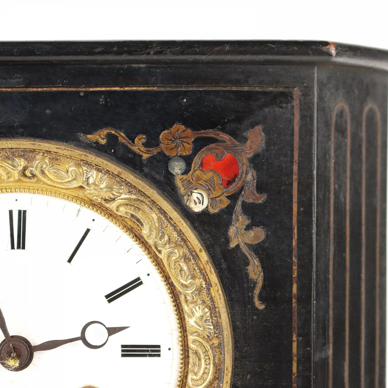 Wooden table clock with inlays, late 19th century 5