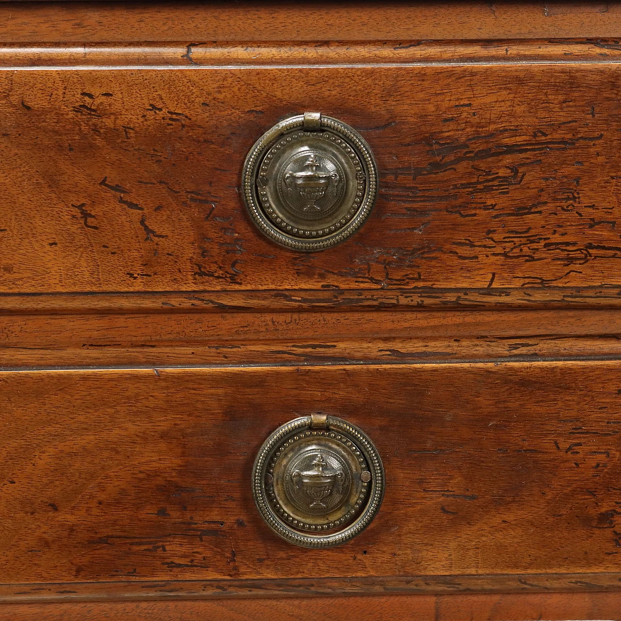 Fir & walnut Directoire nightstand with pair of drawers, 18th century 4