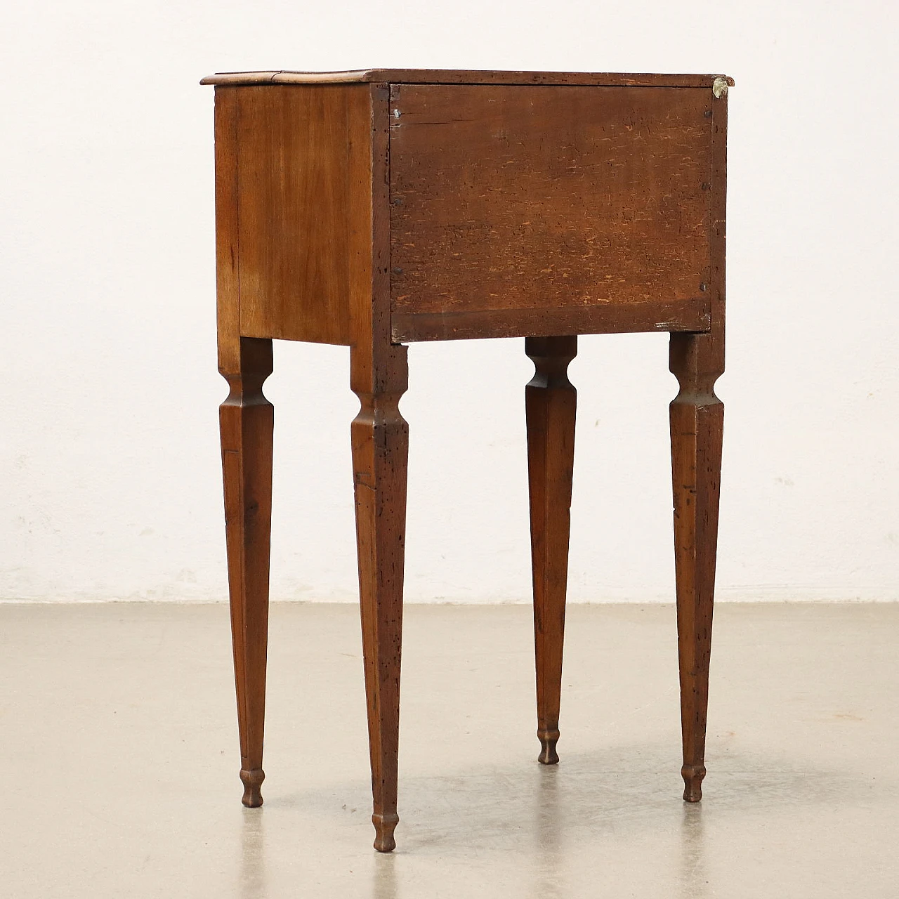 Fir & walnut Directoire nightstand with pair of drawers, 18th century 9