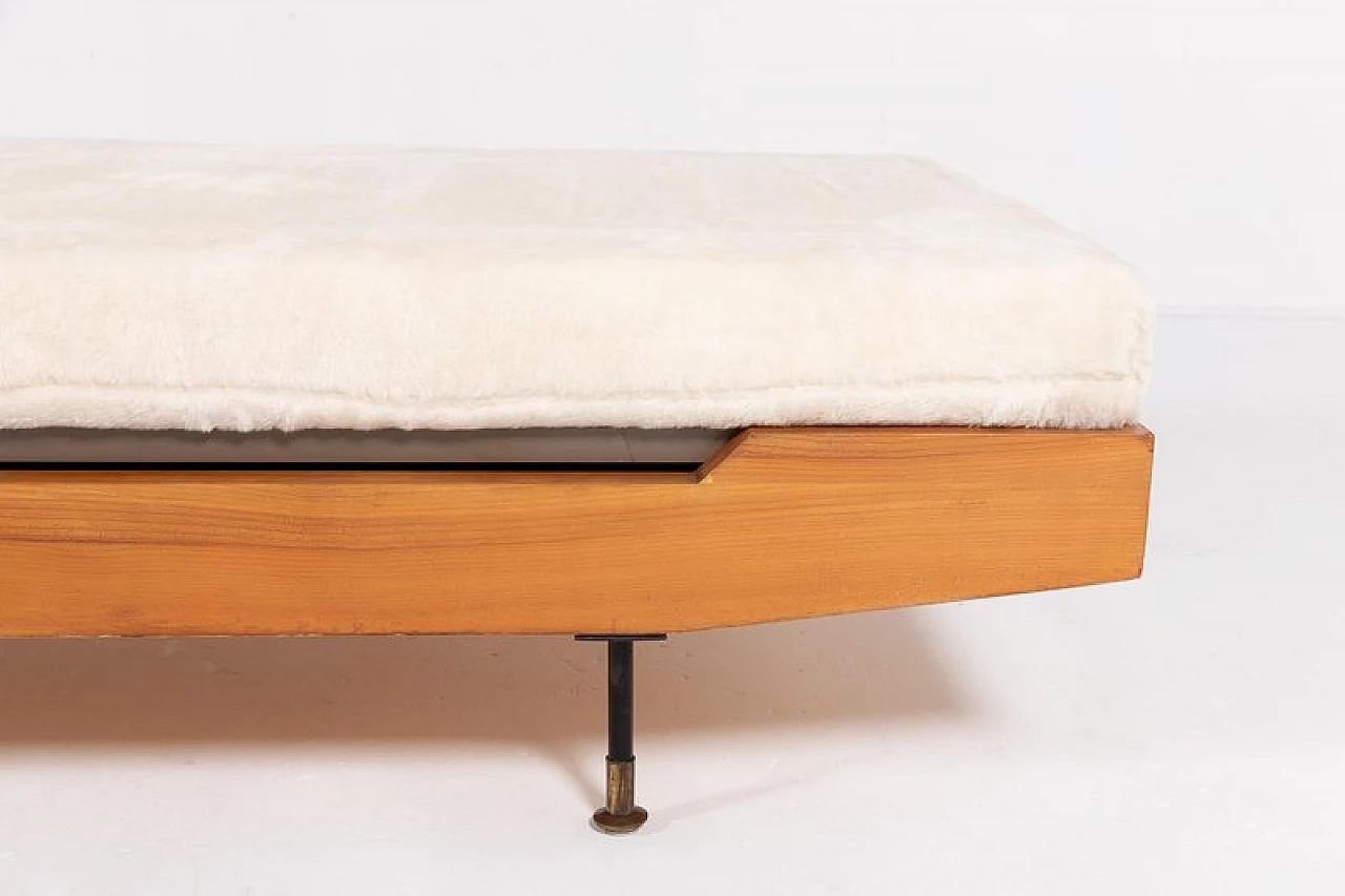 Wood and brass daybed, 1960s 4