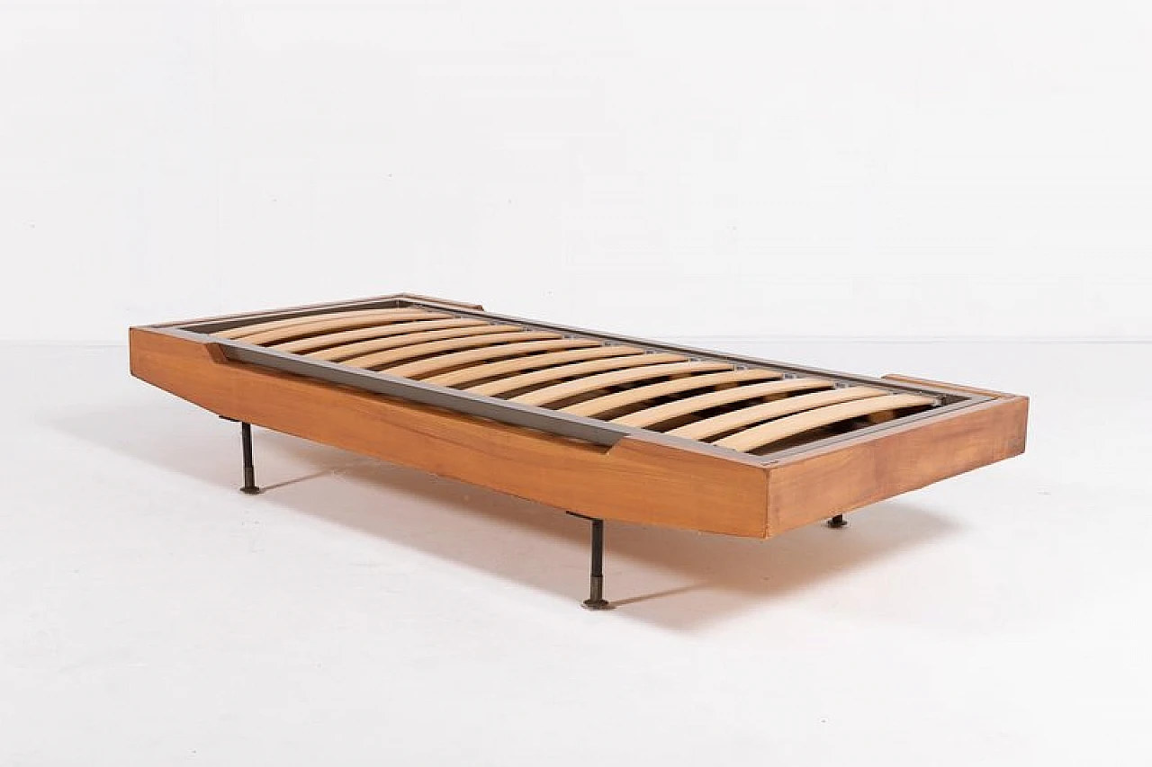 Wood and brass daybed, 1960s 7