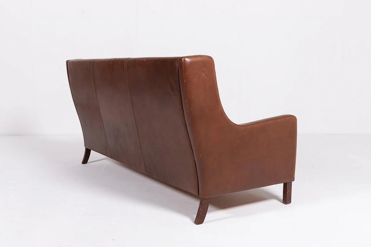 Danish cognac leather sofa, 1970s 6