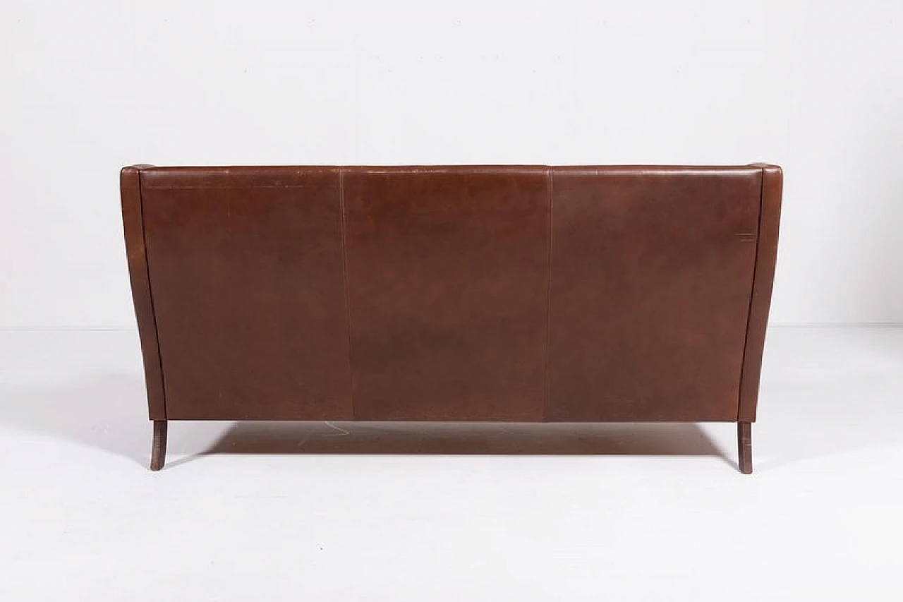 Danish cognac leather sofa, 1970s 7