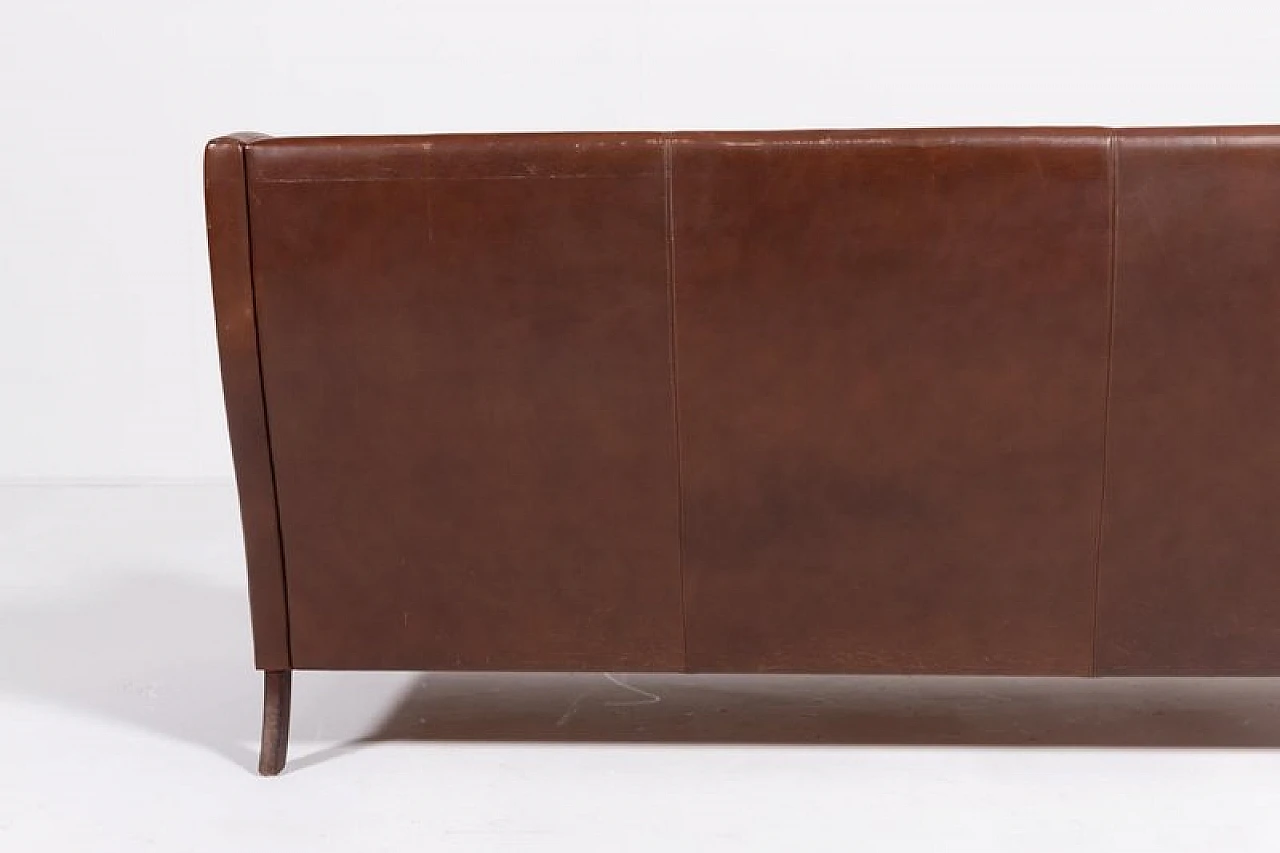 Danish cognac leather sofa, 1970s 8