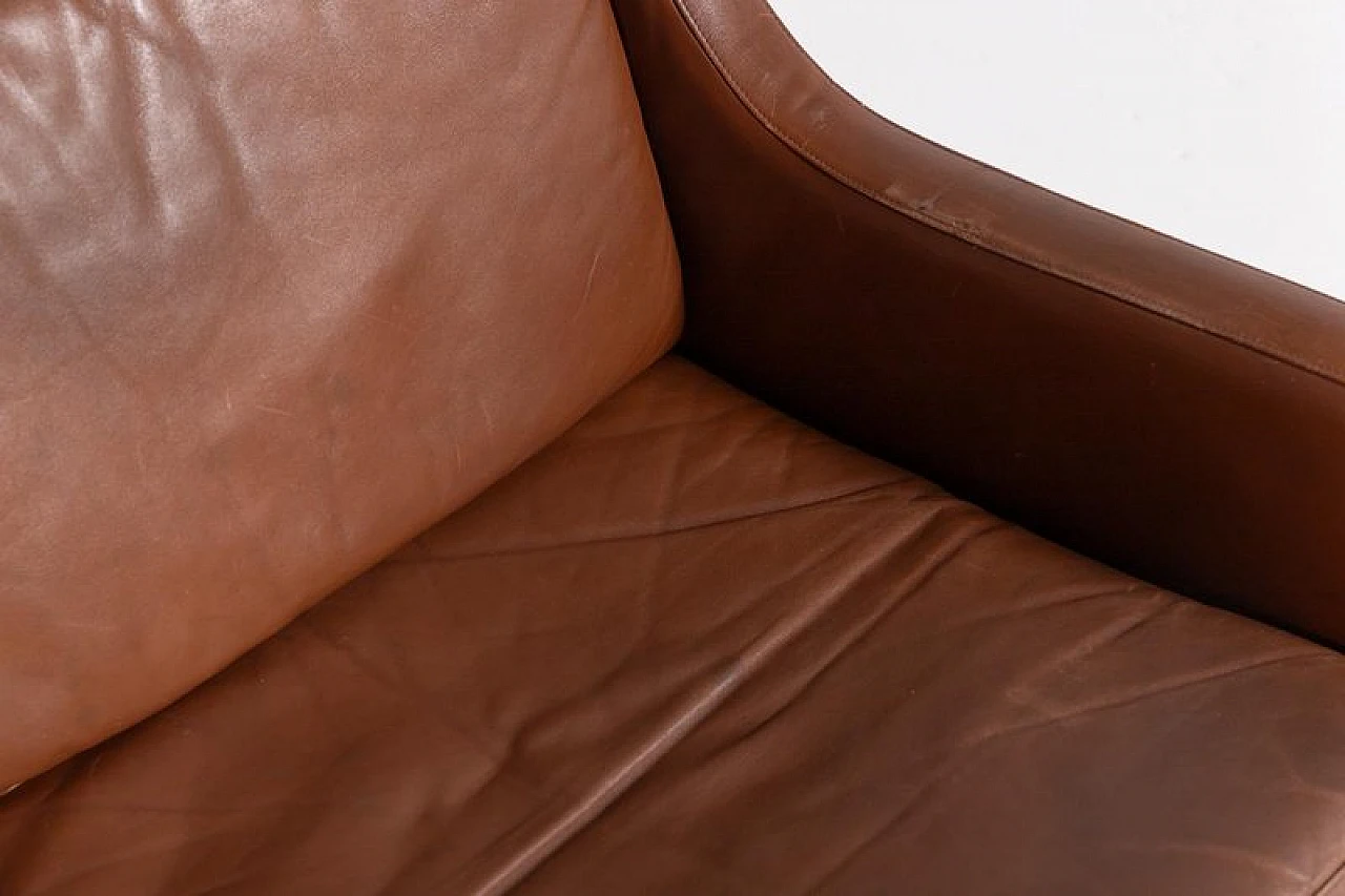 Danish cognac leather sofa, 1970s 9