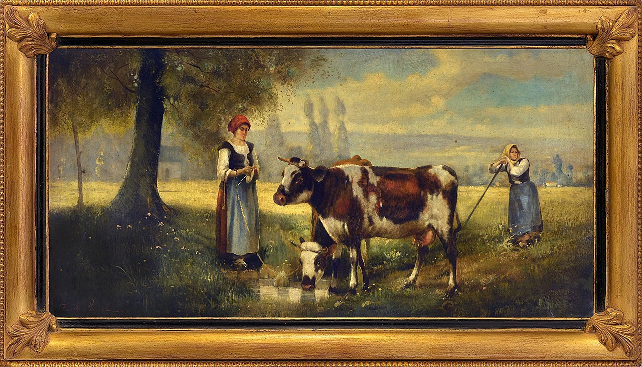 Country Scene by Emilio Pergola, oil on canvas, 1990s 1