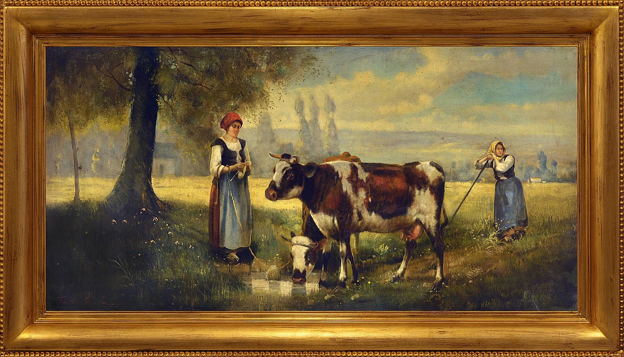 Country Scene by Emilio Pergola, oil on canvas, 1990s 3