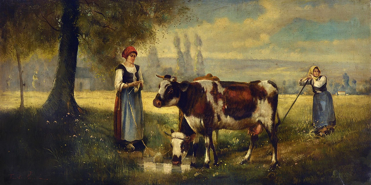 Country Scene by Emilio Pergola, oil on canvas, 1990s 5