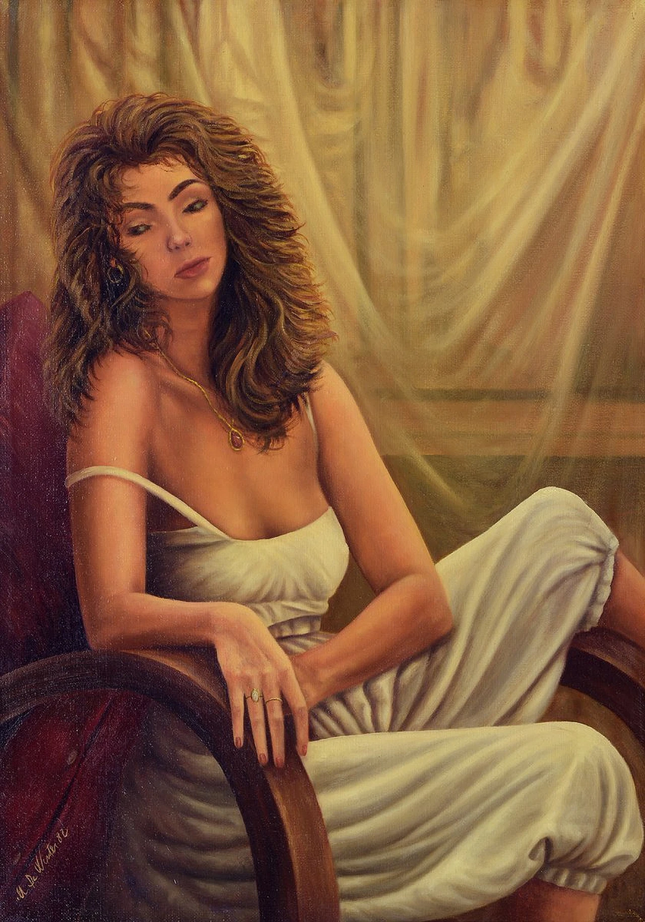 Flavia by Max De Winter, oil on canvas, 1980s 9