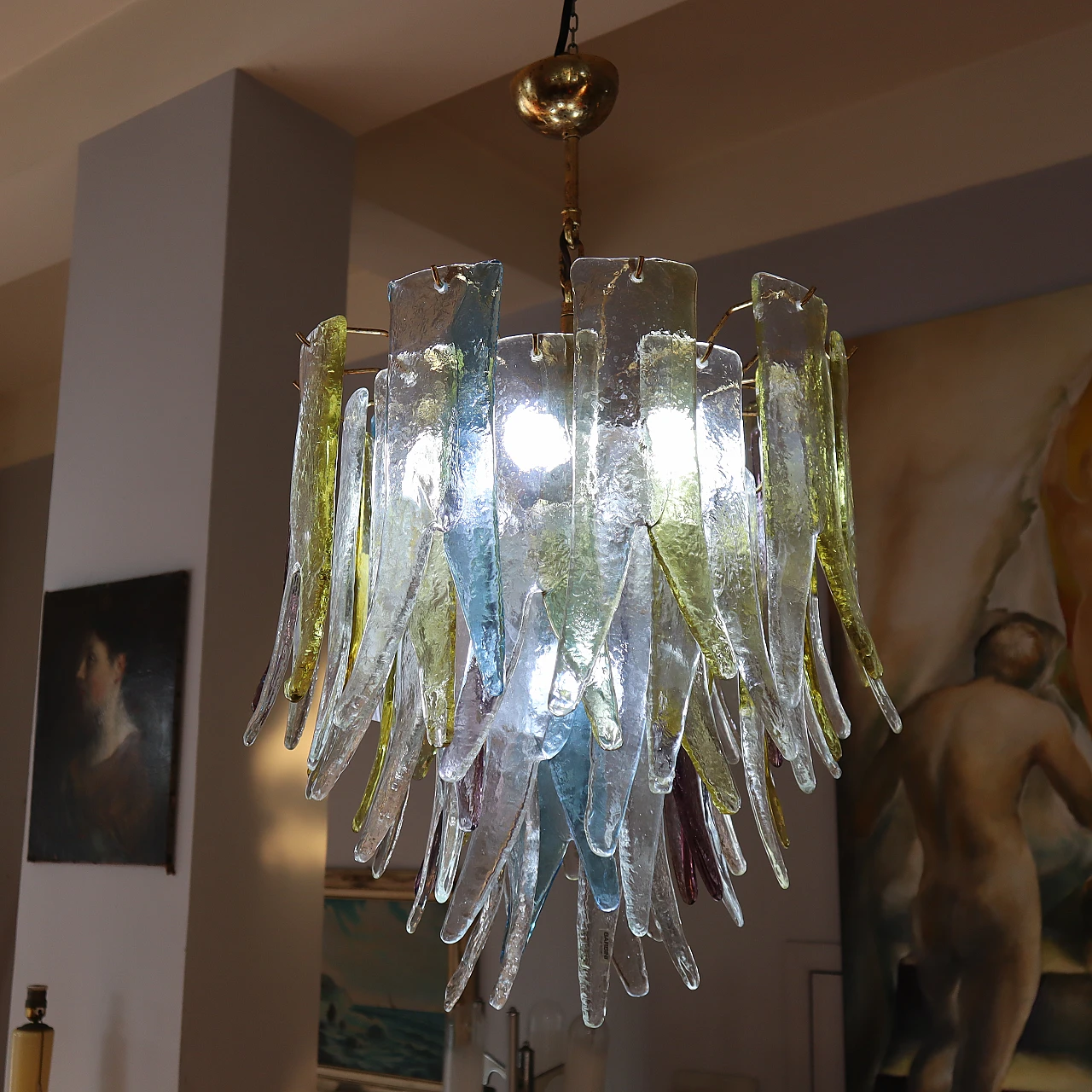 Murano Glass policrome chandelier by Barbini, 1970s 1