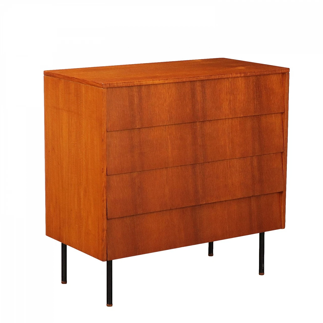 Teak veneered wooden chest of drawers by Isa Bergamo, 1960s 1