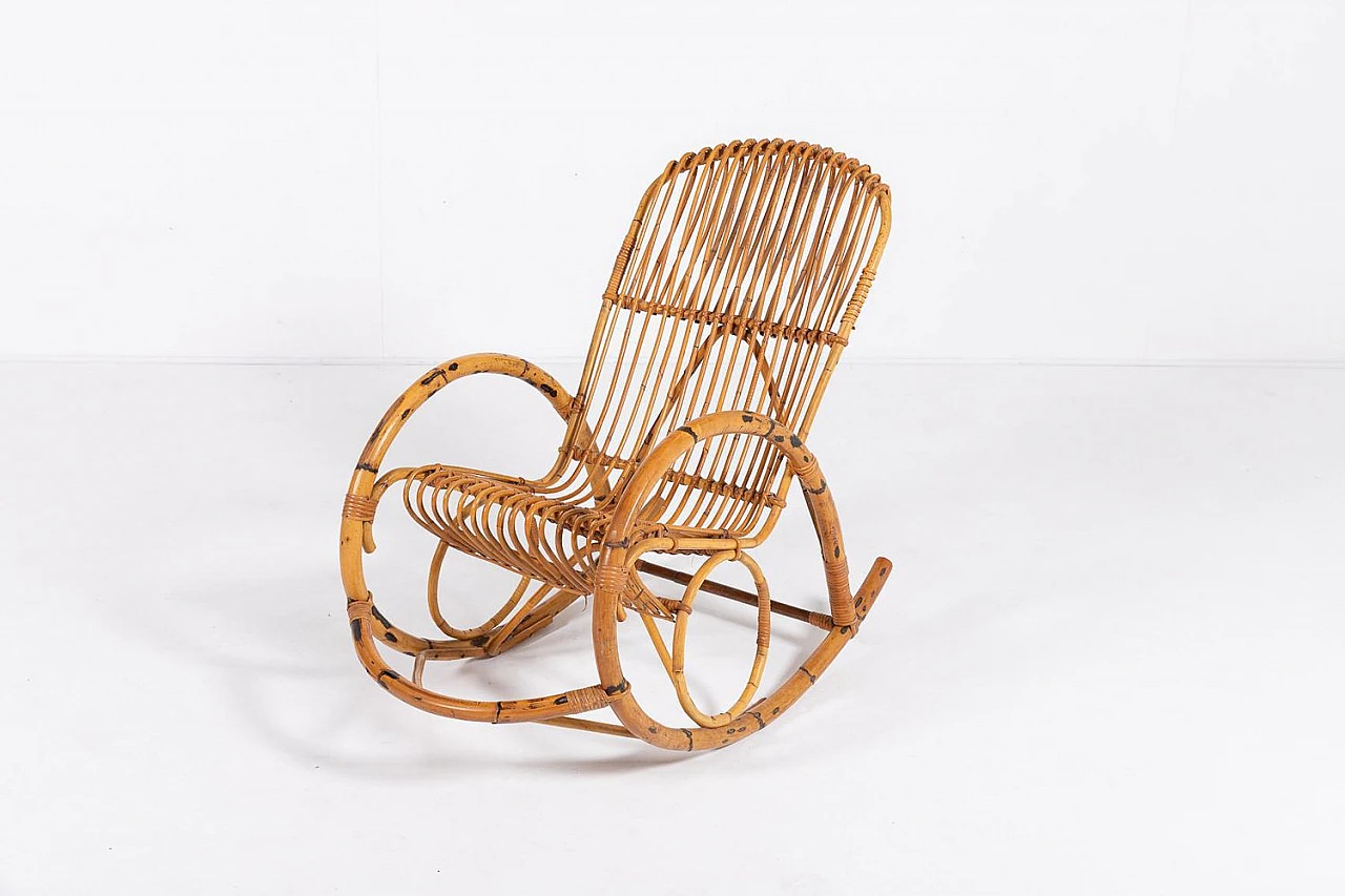 Bamboo rocking chair, 1960s 1