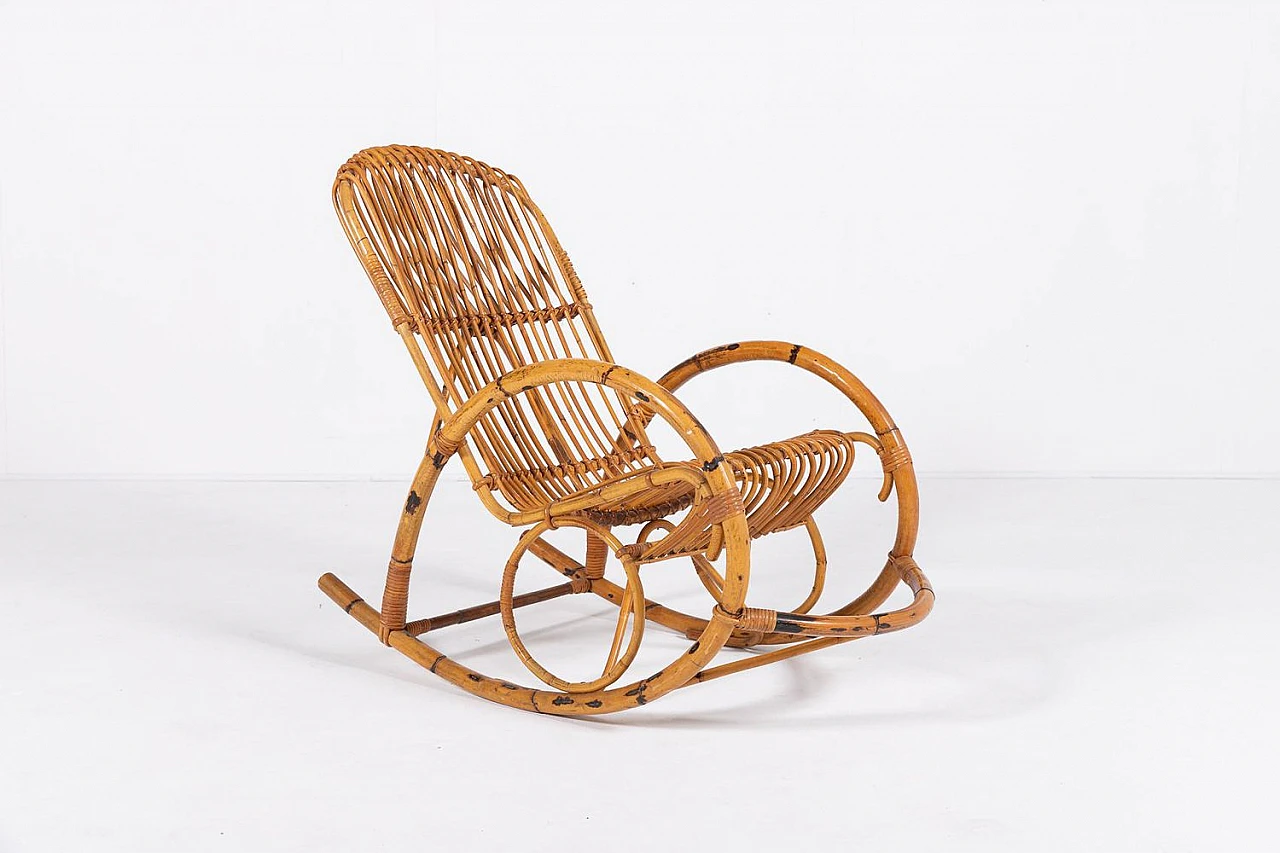 Bamboo rocking chair, 1960s 3