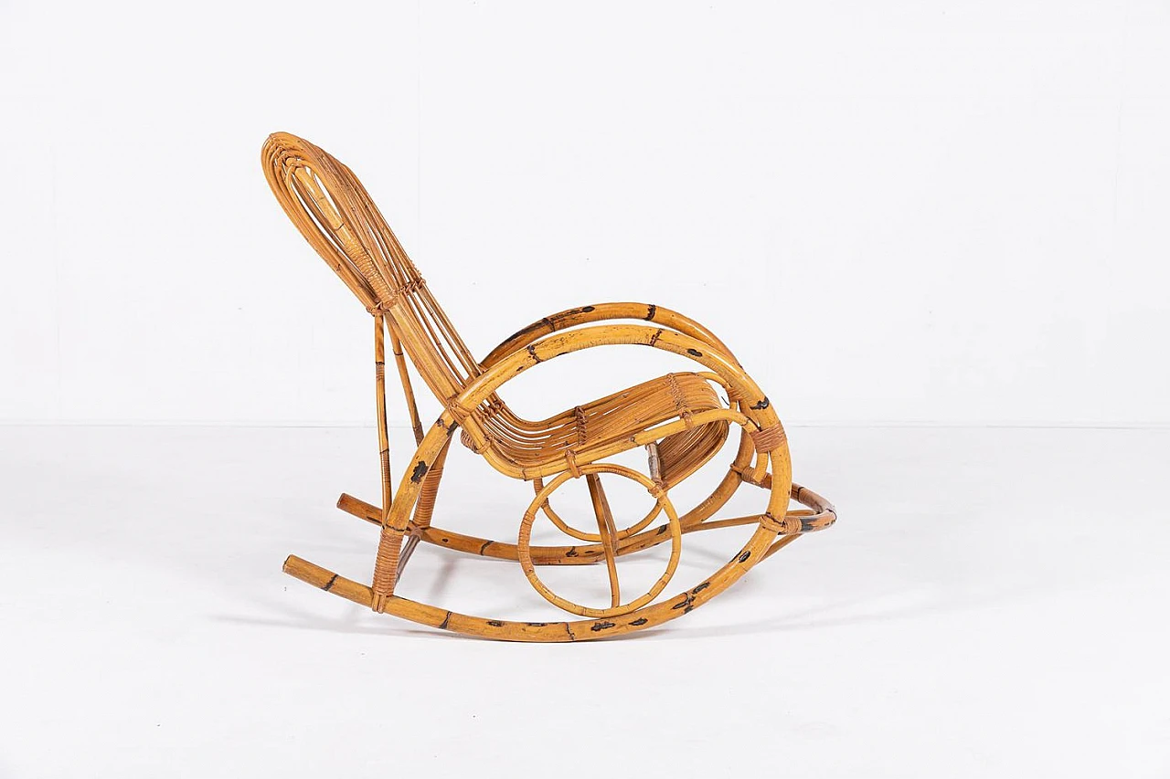 Bamboo rocking chair, 1960s 4