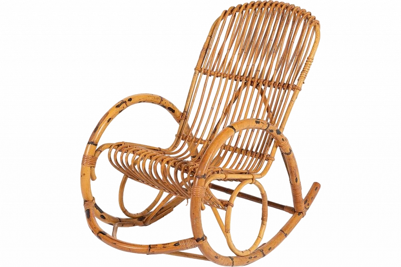 Bamboo rocking chair, 1960s 10