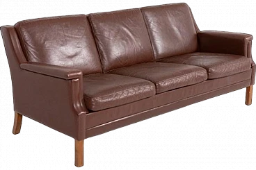 Brown leather sofa from Mogens Hansen, 1980s