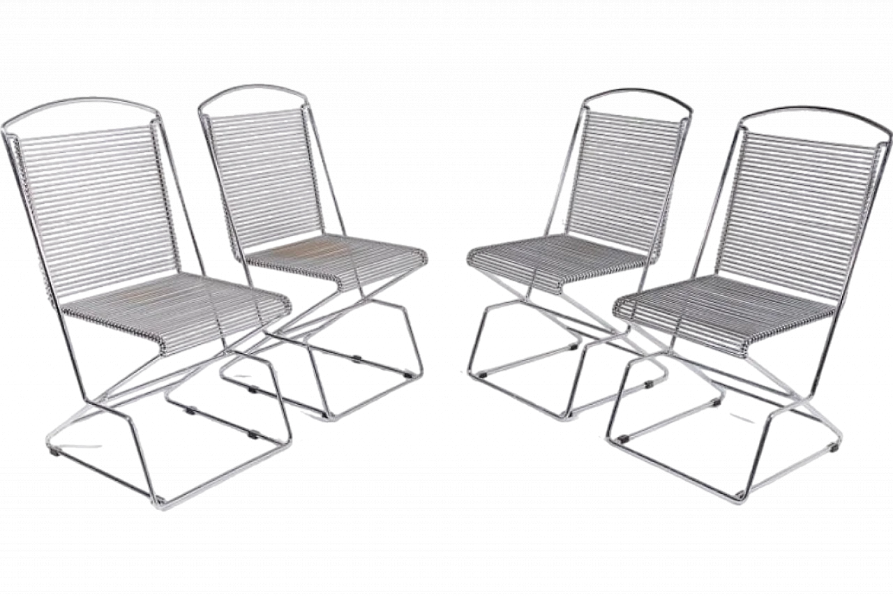 4 Architectural steel wire chairs, 1990s 10