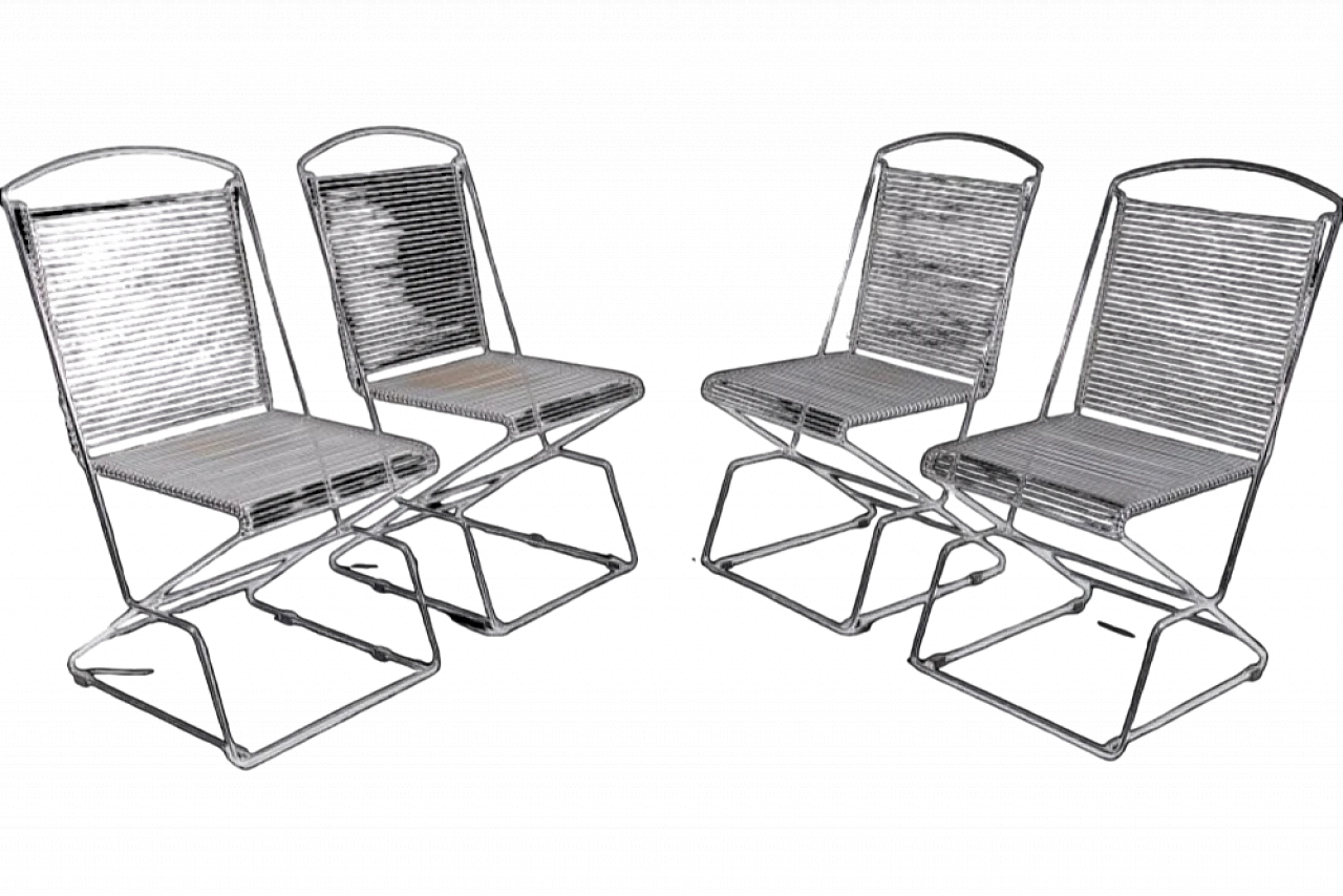 4 Architectural steel wire chairs, 1990s 11