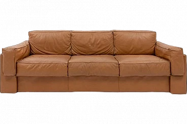 Modern cognac leather sofa, late 20th century