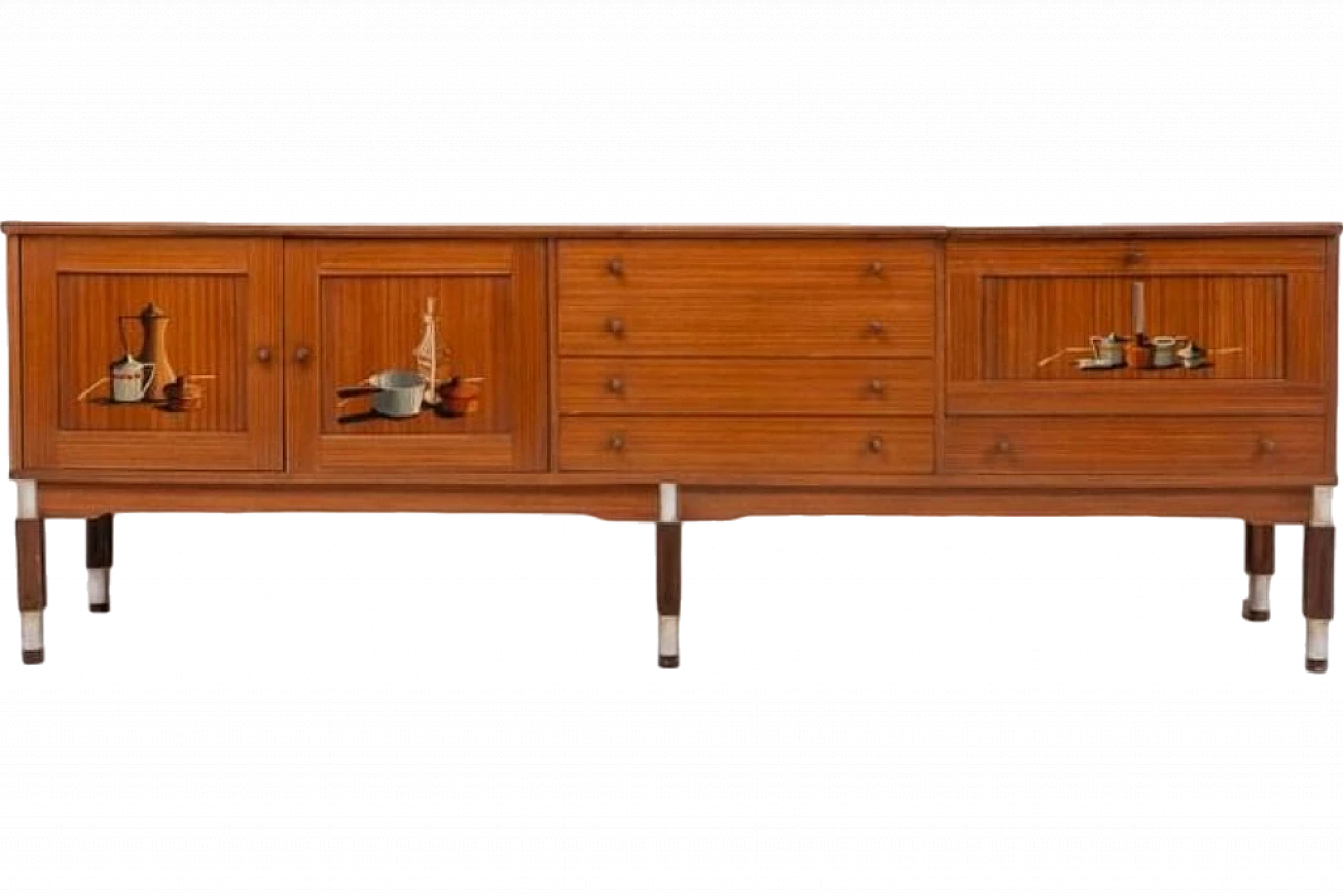 Credenza Mid-Century in legno, anni '50 12