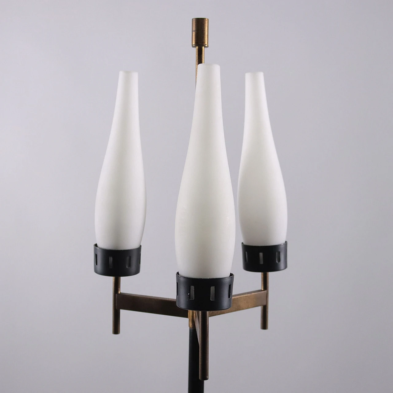 Metal floor lamp with 3 light points, 1950s 4