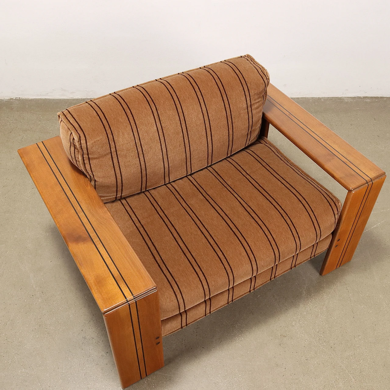 Artona armchair in wood & fabric by A. & T. Scarpa for Maxalto, 1970s 6