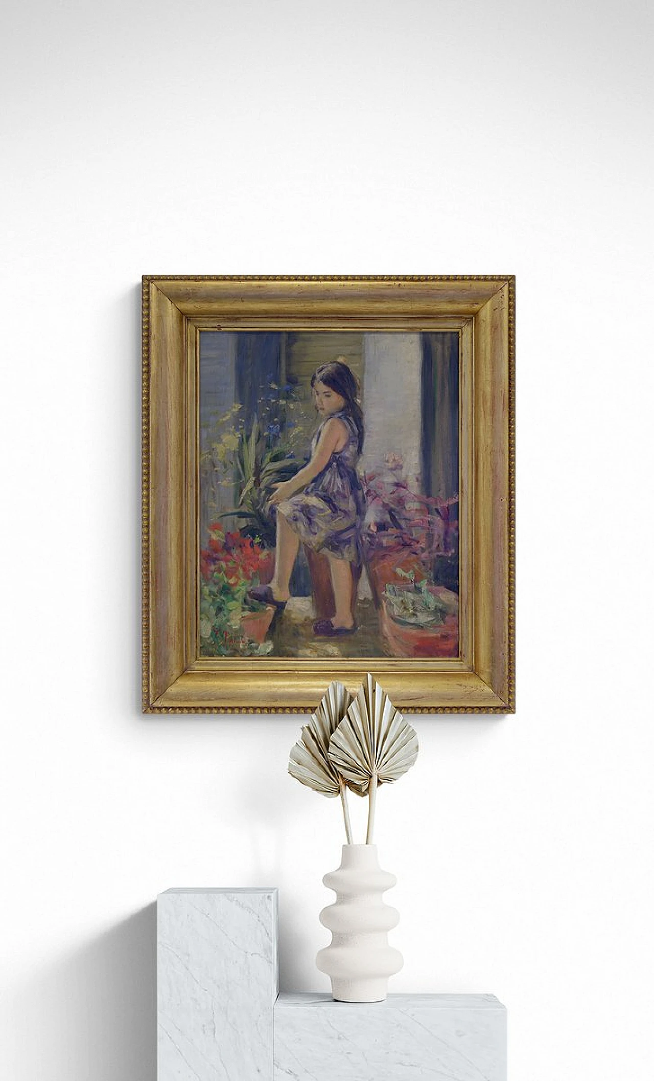 Scenes by Tonino Manna, oil on canvas with frame, 1990s 2