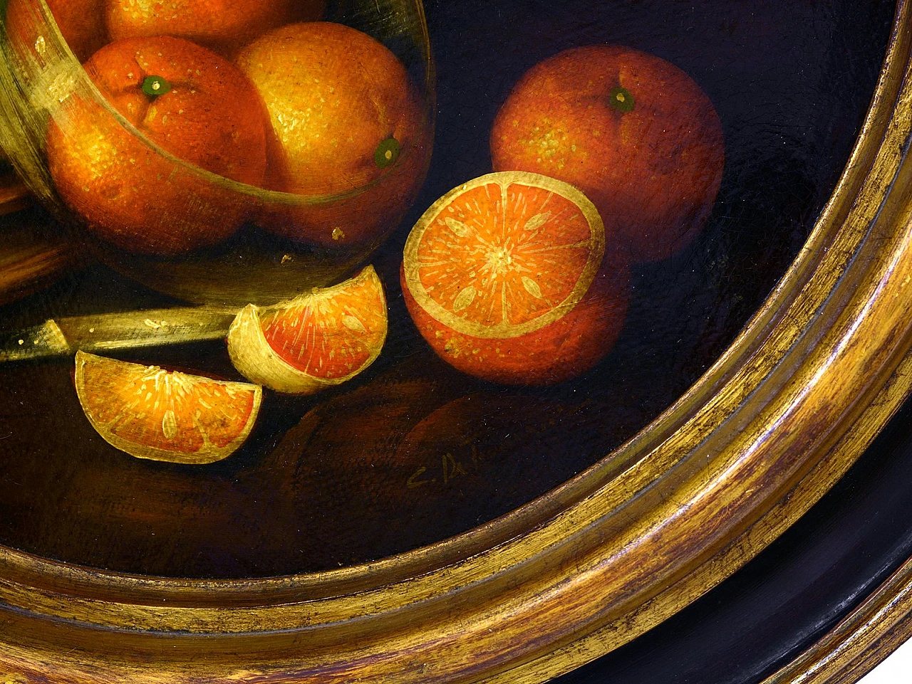 Still life with oranges and books by Carlo De Tommasi, 1990s 2