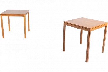 Pair of Scandinavian walnut tables, 1960s