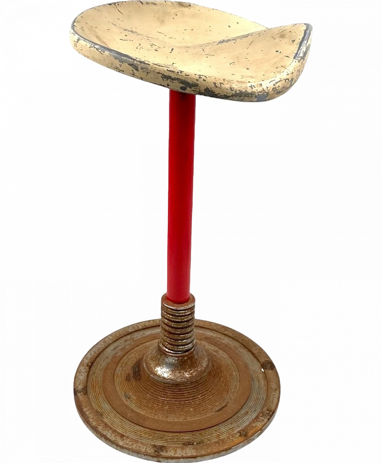 Mid-century red stool, France, 1950s 12