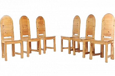 6 Solid pine chairs by Sven Larsson Möbelshop, late 20th century