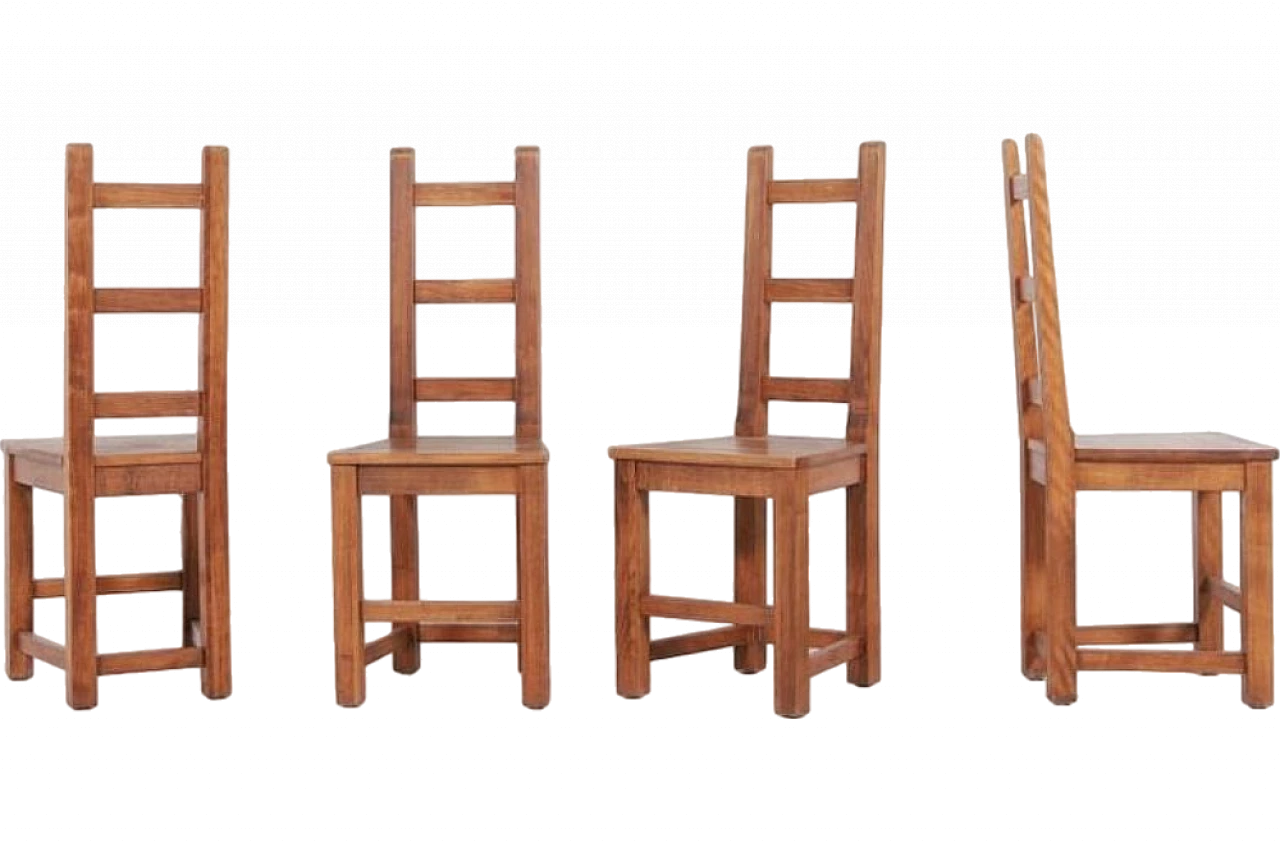 4 Walnut dining chairs by Sven Larsson, late 20th century 10