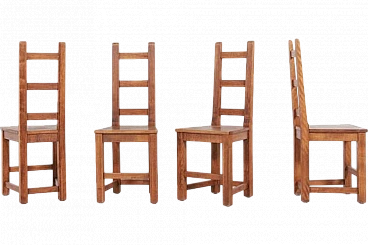 4 Walnut dining chairs by Sven Larsson, late 20th century