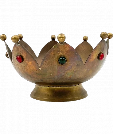 Brass tidy tray in the shape of a crown, France, 1960s