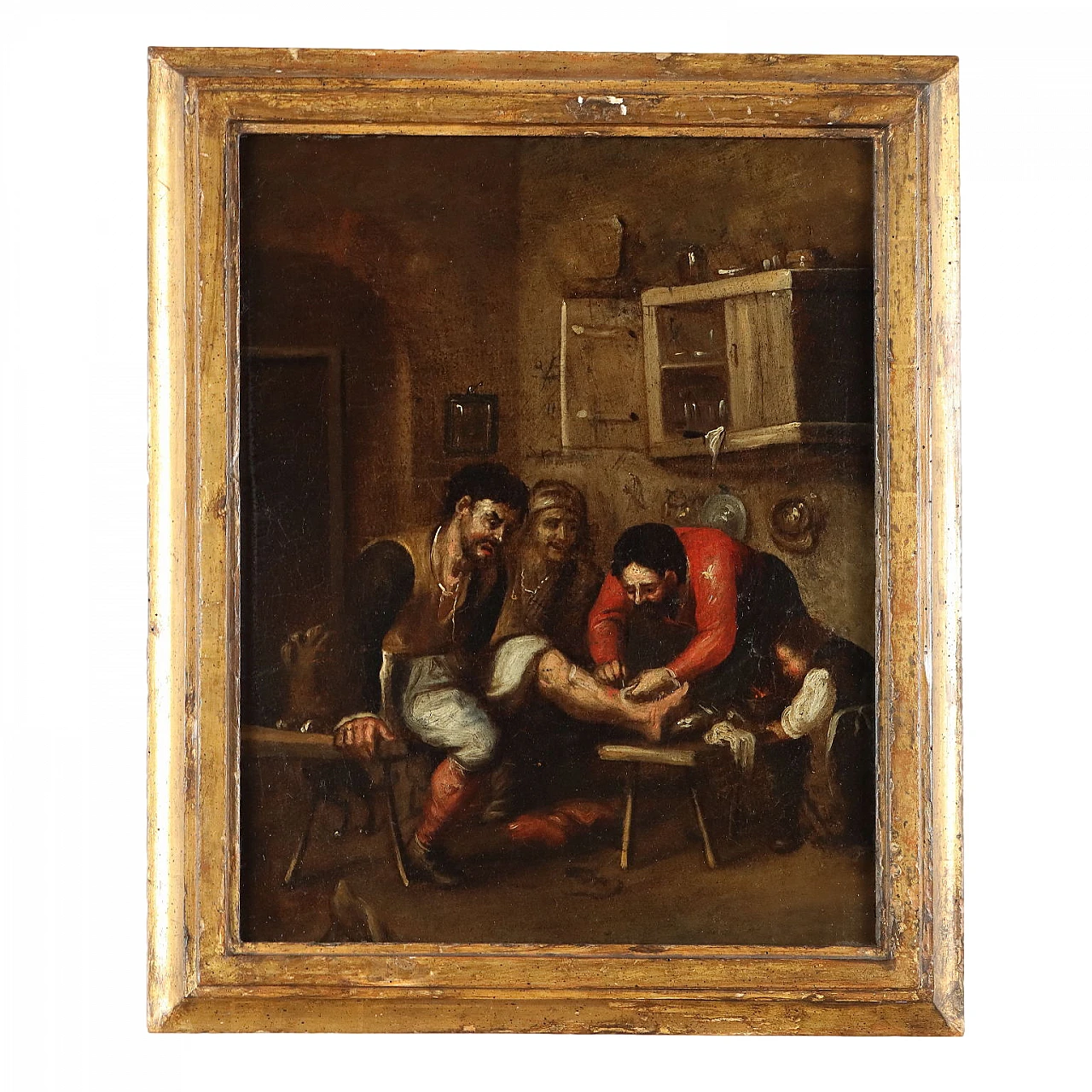 Interior scene with figures, oil on canvas, early 19th century 1