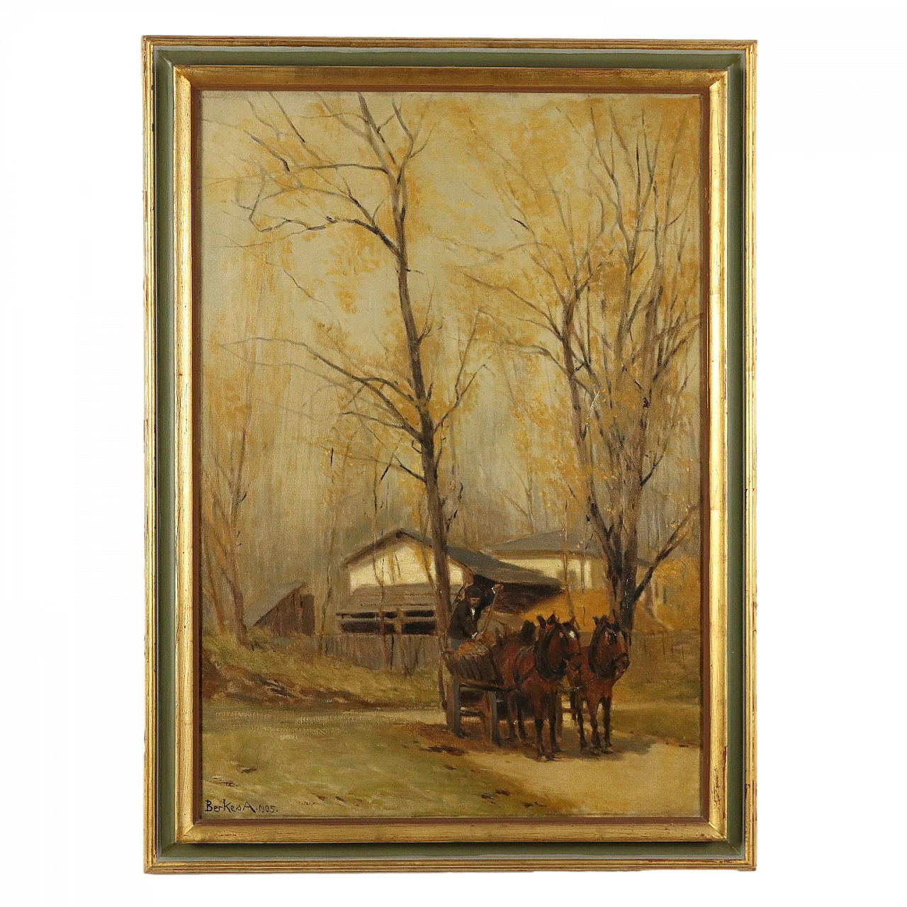 Painting by Antal Berkes, oil on canvas, early 20th century 1