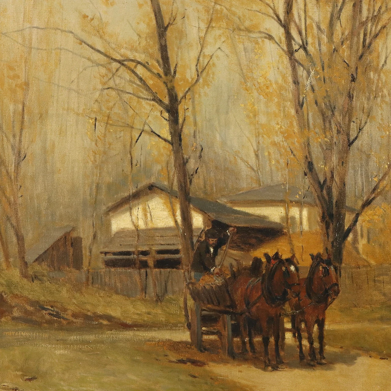 Painting by Antal Berkes, oil on canvas, early 20th century 3