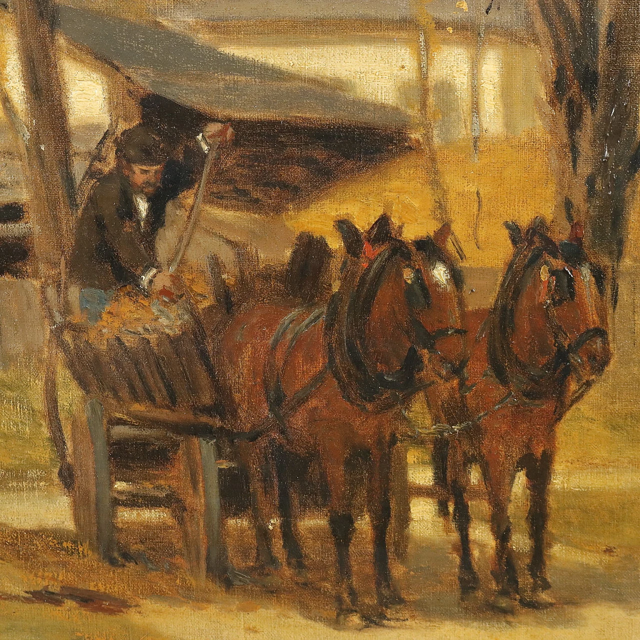 Painting by Antal Berkes, oil on canvas, early 20th century 4