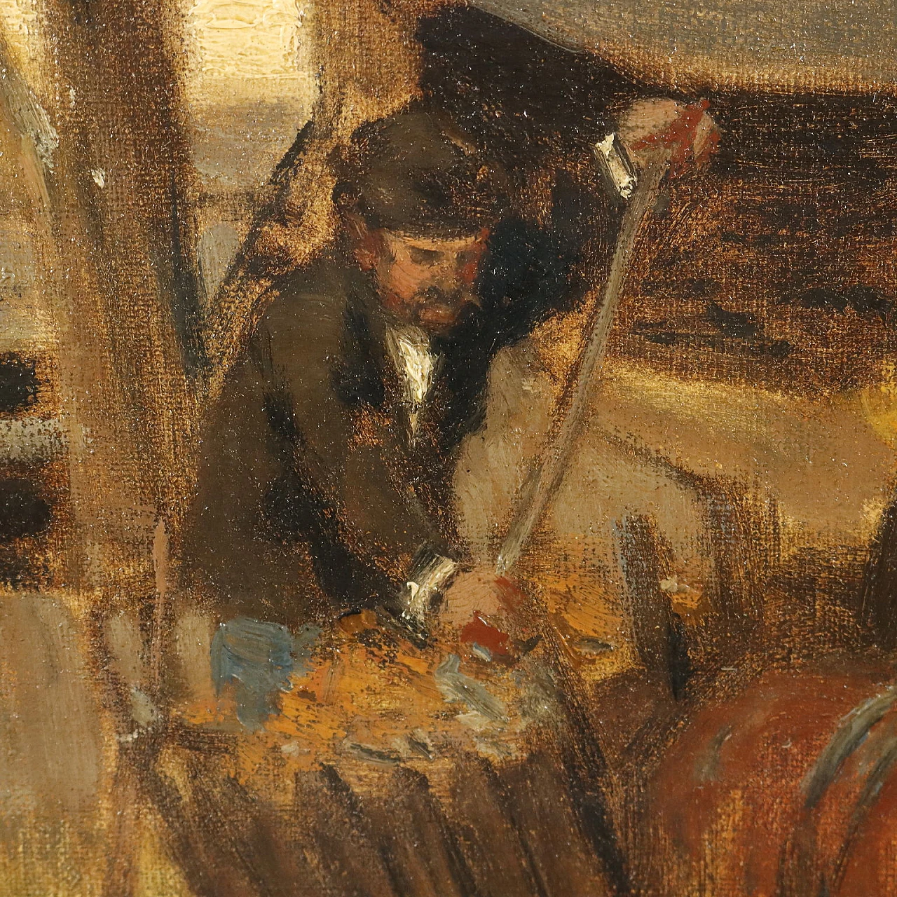 Painting by Antal Berkes, oil on canvas, early 20th century 5