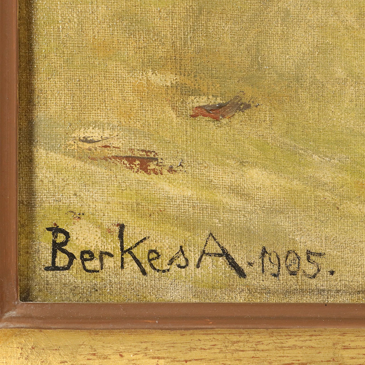 Painting by Antal Berkes, oil on canvas, early 20th century 8