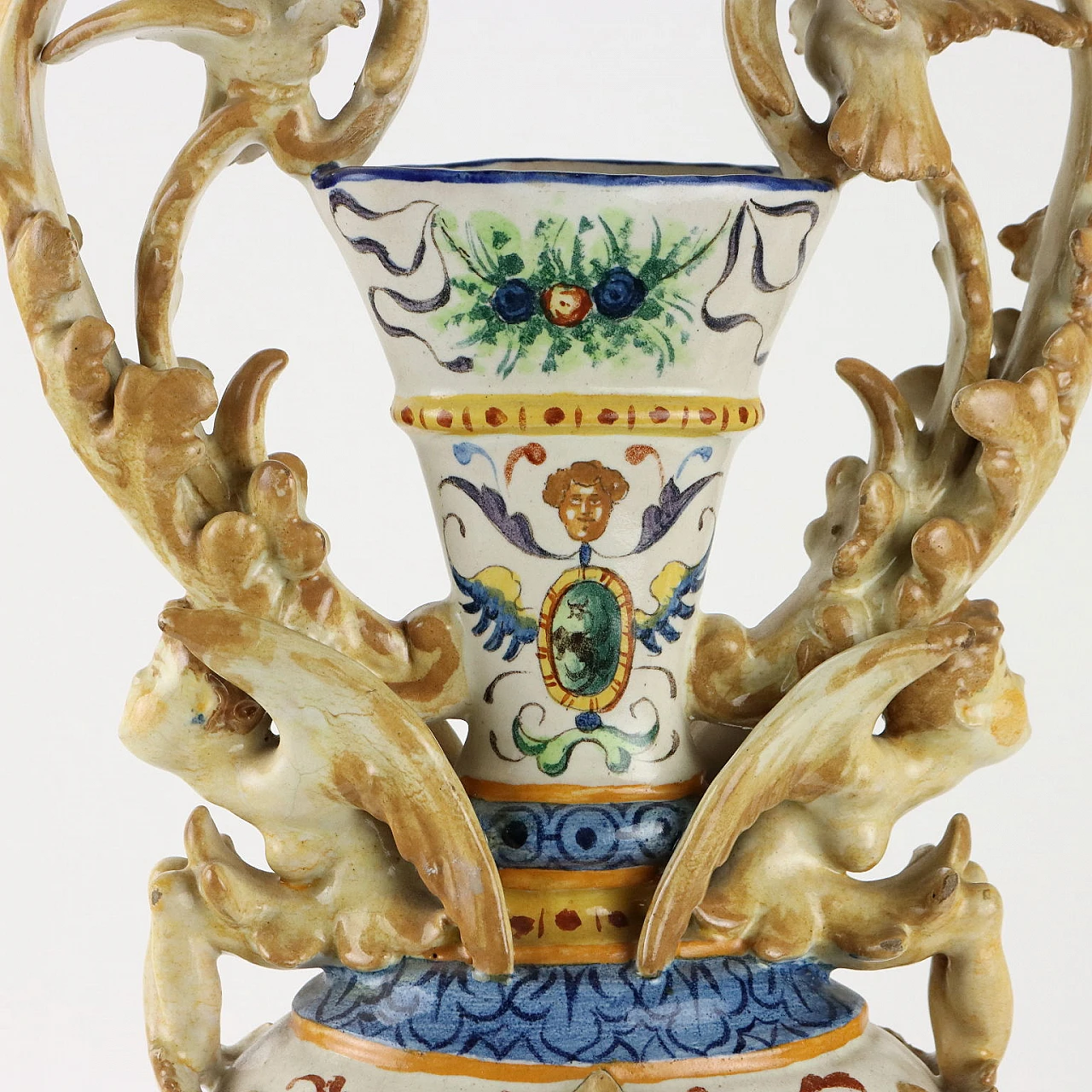 Coppia di anfore in maiolica, '800 5