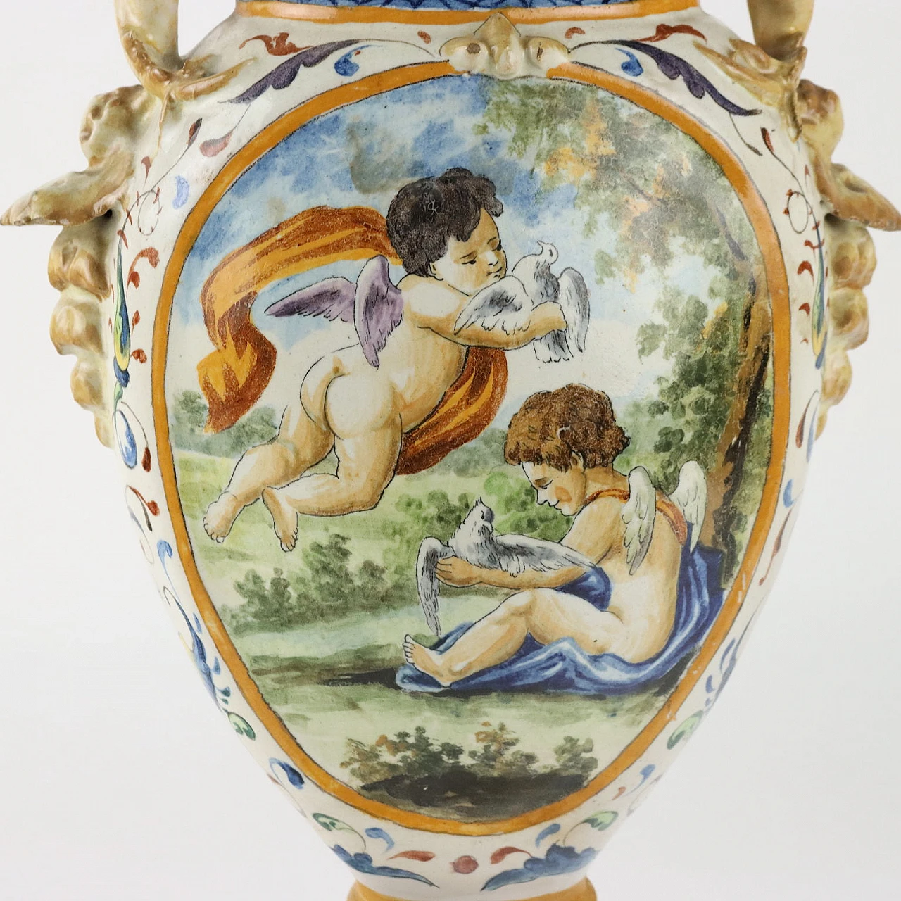 Coppia di anfore in maiolica, '800 6