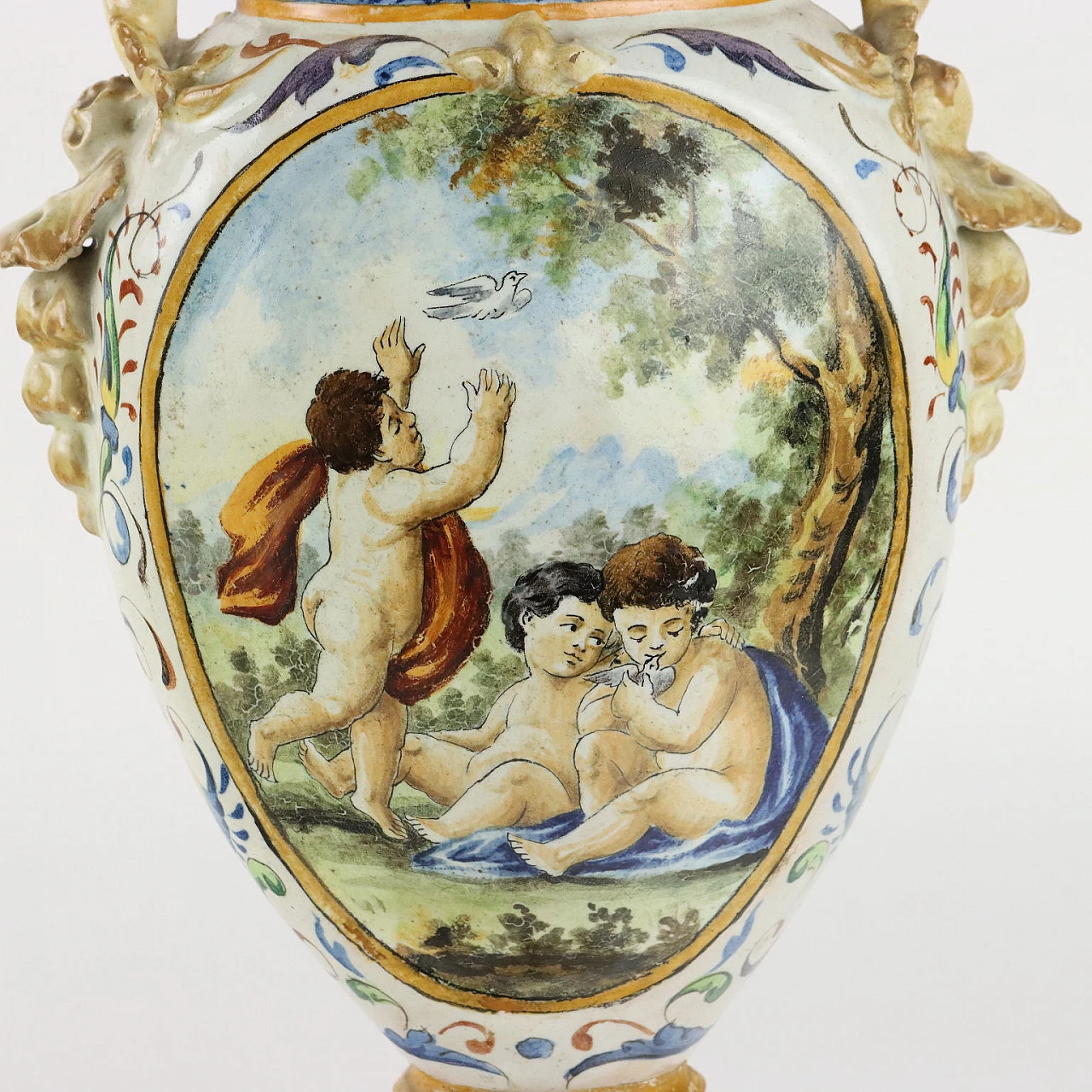 Coppia di anfore in maiolica, '800 7