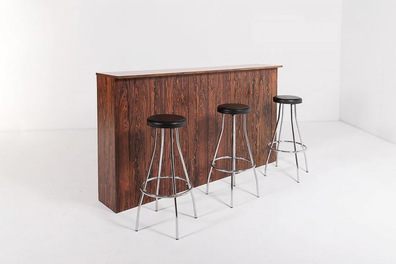 Danish free standing bar cabinet with stools, 1960s 1