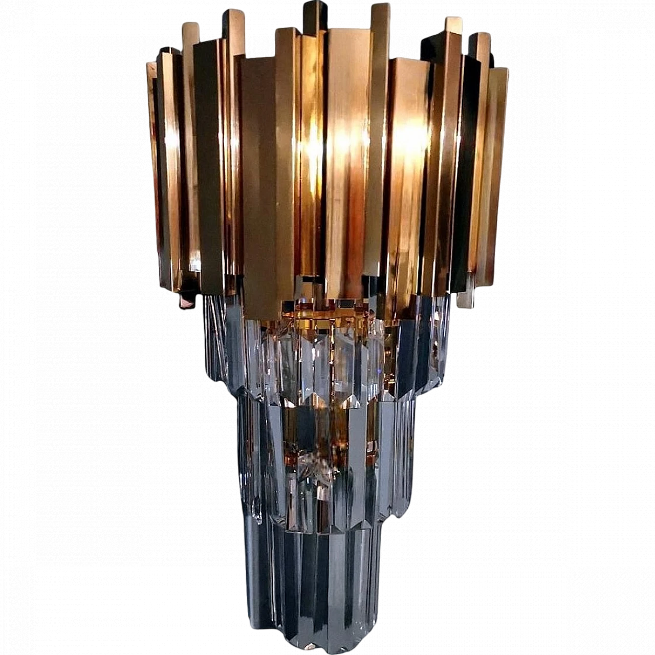 Venini style wall sconce in Murano glass and brass, late 20th century 21