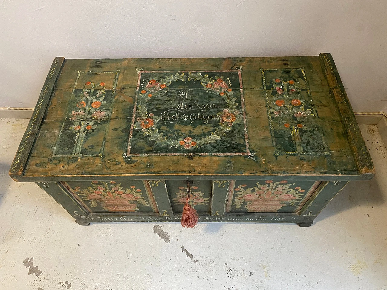 Tyrolean Painted Wedding Chest 2