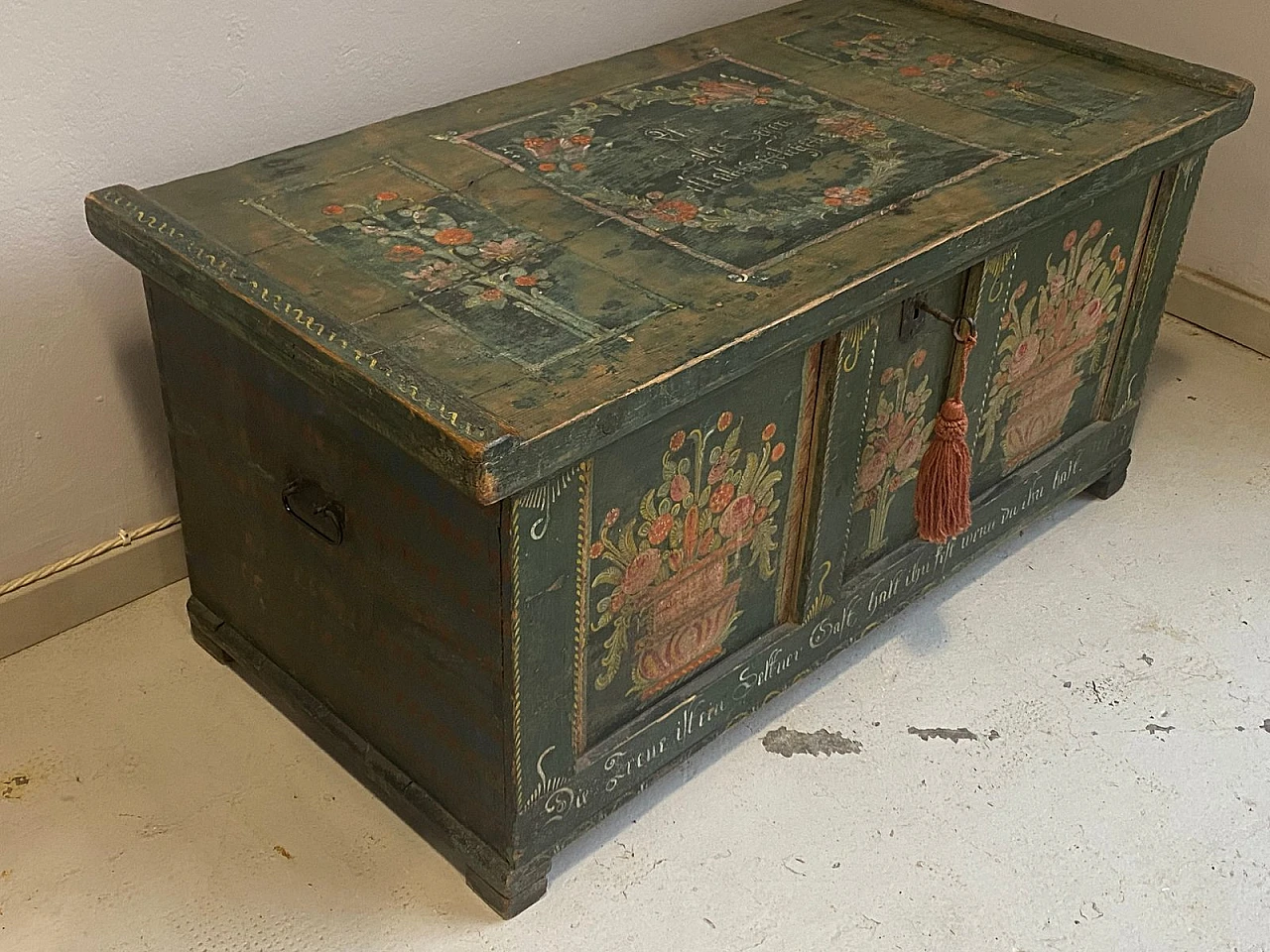 Tyrolean Painted Wedding Chest 6