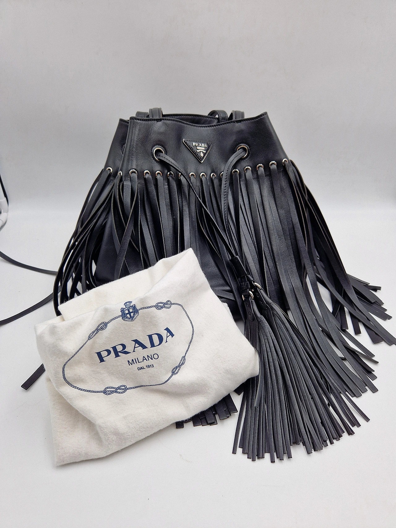 Fringed leather bag by Prada, 2000s 1