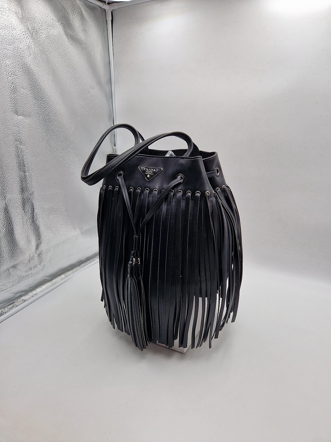 Fringed leather bag by Prada, 2000s 3