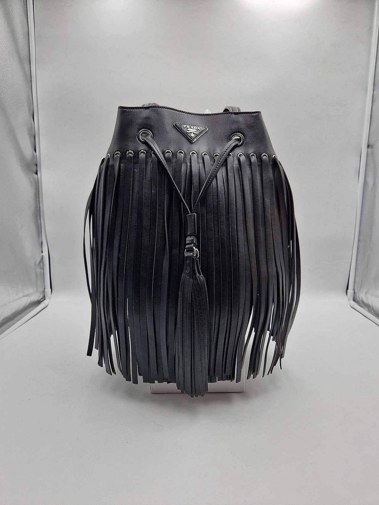 Fringed leather bag by Prada, 2000s 4